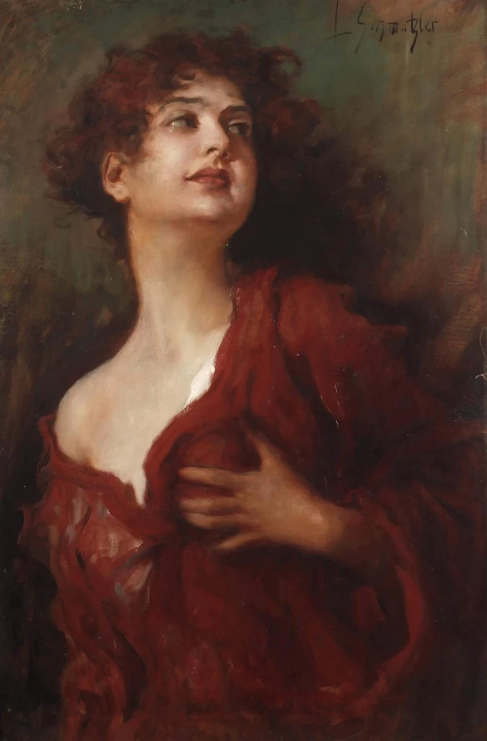 Ragazza in abito rosso
